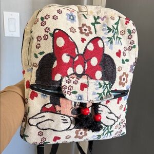 Kids Minnie Mouse Cream & Red Mini Backpack